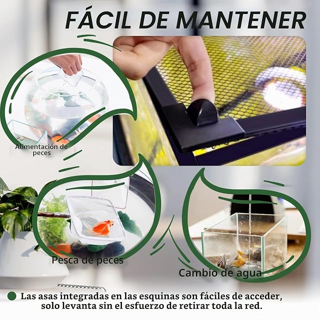 Foto 6 de 8 de Filtro Para Acuario, Red Magnética Anti-Salto Para Acuario, Red Anti-Fuga, Cubierta Para Peces, Reptiles