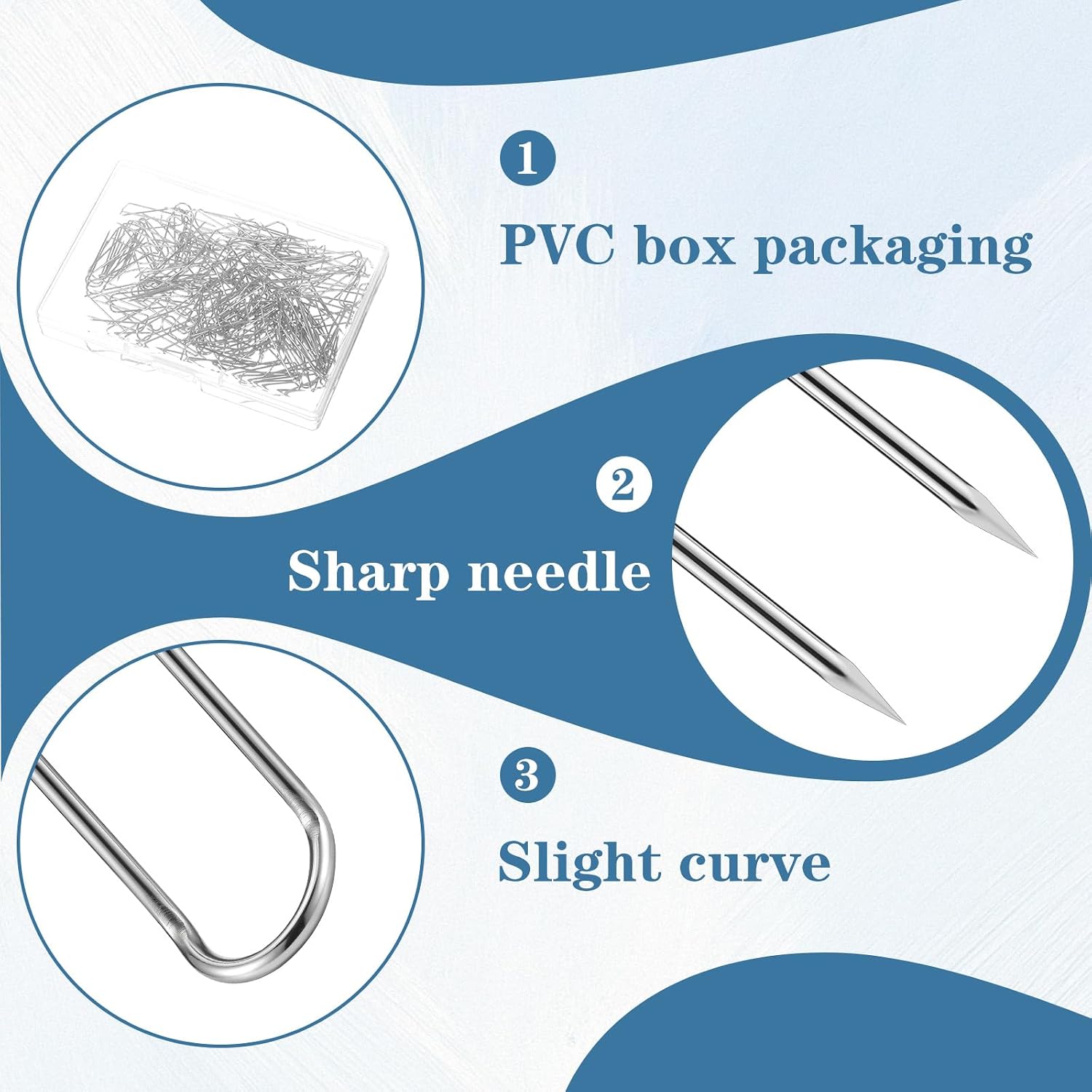 200 Pieces Stainless Steel Fork Pins for Quilting Sewing, U-Shaped Double Prong Blocking Pins for DIY Jewelry Craft Shadow Box Home Decor, 0.9 Inch (23mm) Long