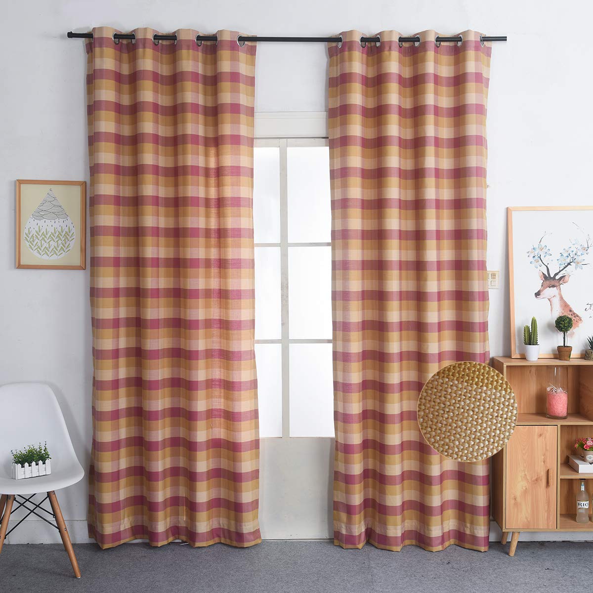 Pink Plaid Curtains Curtains & Drapes 2023