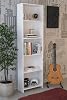 5 Shelf Bookcase Set Narrow Shelf Pole with Backrest 170 Cm White