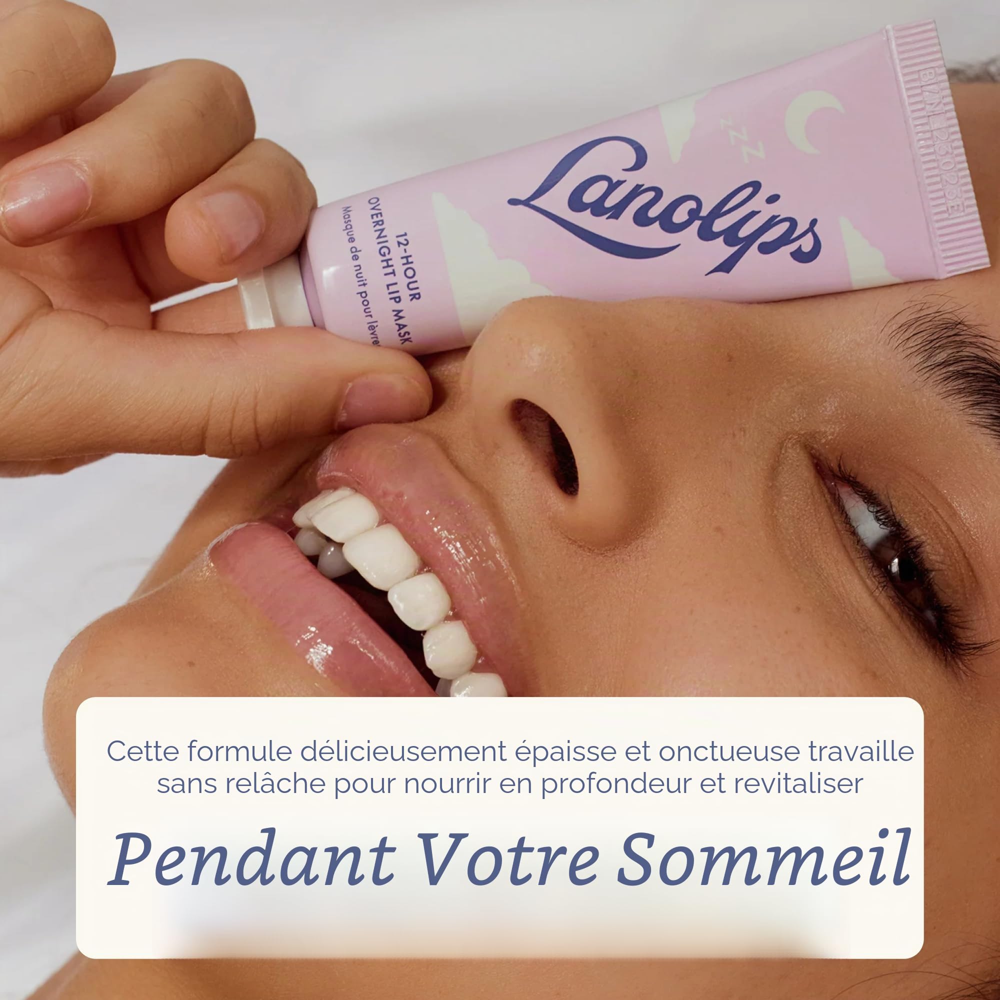 Masque à lèvres de nuit 12 heures – Hydratant riche pour les lèvres avec acide hyaluronique, vitamine C et céramides – Restaure, adoucit et régénère les lèvres pendant que vous dormez – Soin des