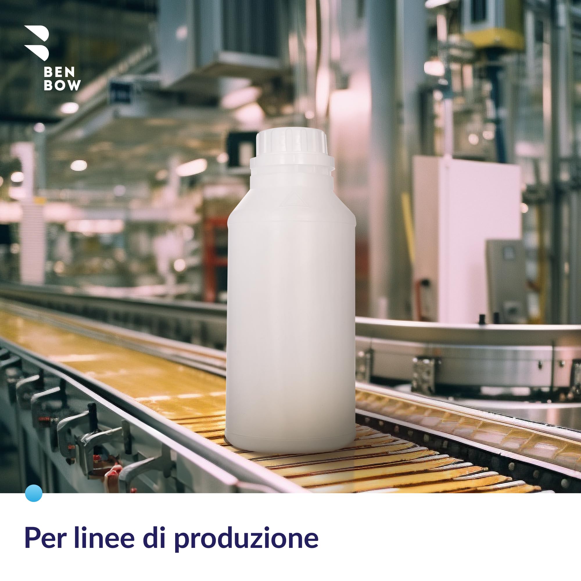 BenBow Bottiglia in plastica HDPE da 100x 500 ml con tappo a vite e scala per una sicura conservazione di liquidi e sostanze chimiche - ideale per uso domestico, laboratorio ed industria