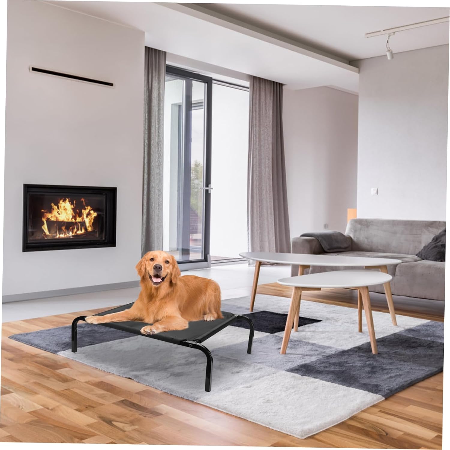 COLLBATH Detachable Elevated Dog Bed Cover Breathable Cozy Dog Hammock for Comfortable Sleeping Easy to Design for Home Decor Pet Bed Replacement Cover