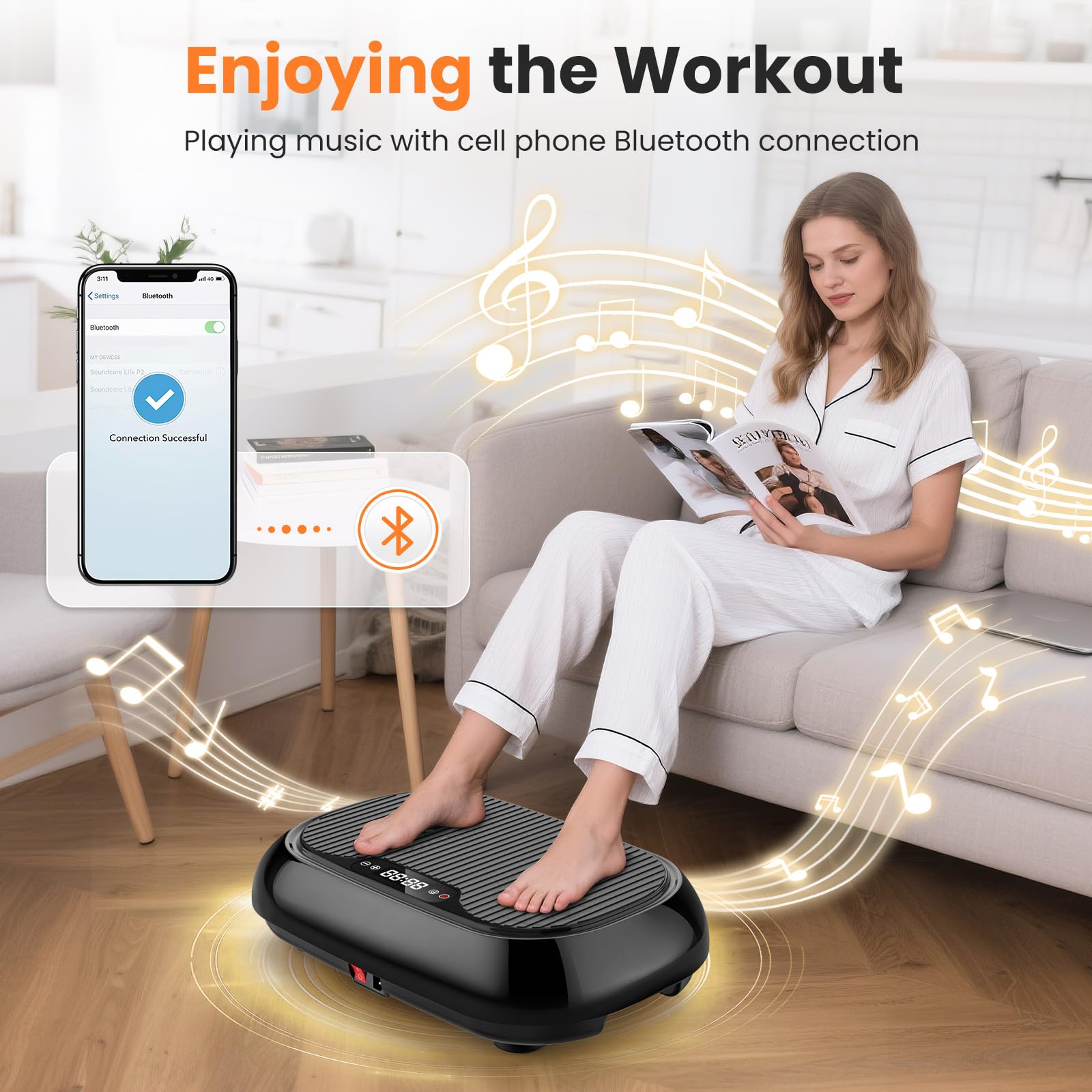Pedana Vibrante, Pedana Vibrante Dimagrante 120 Livelli e 9 Modalità Automatiche Bluetooth per Circolazione Sanguigna e Alleviare Dolore, Piattaforma Vibrante per Fitness e Allenamento a Casa