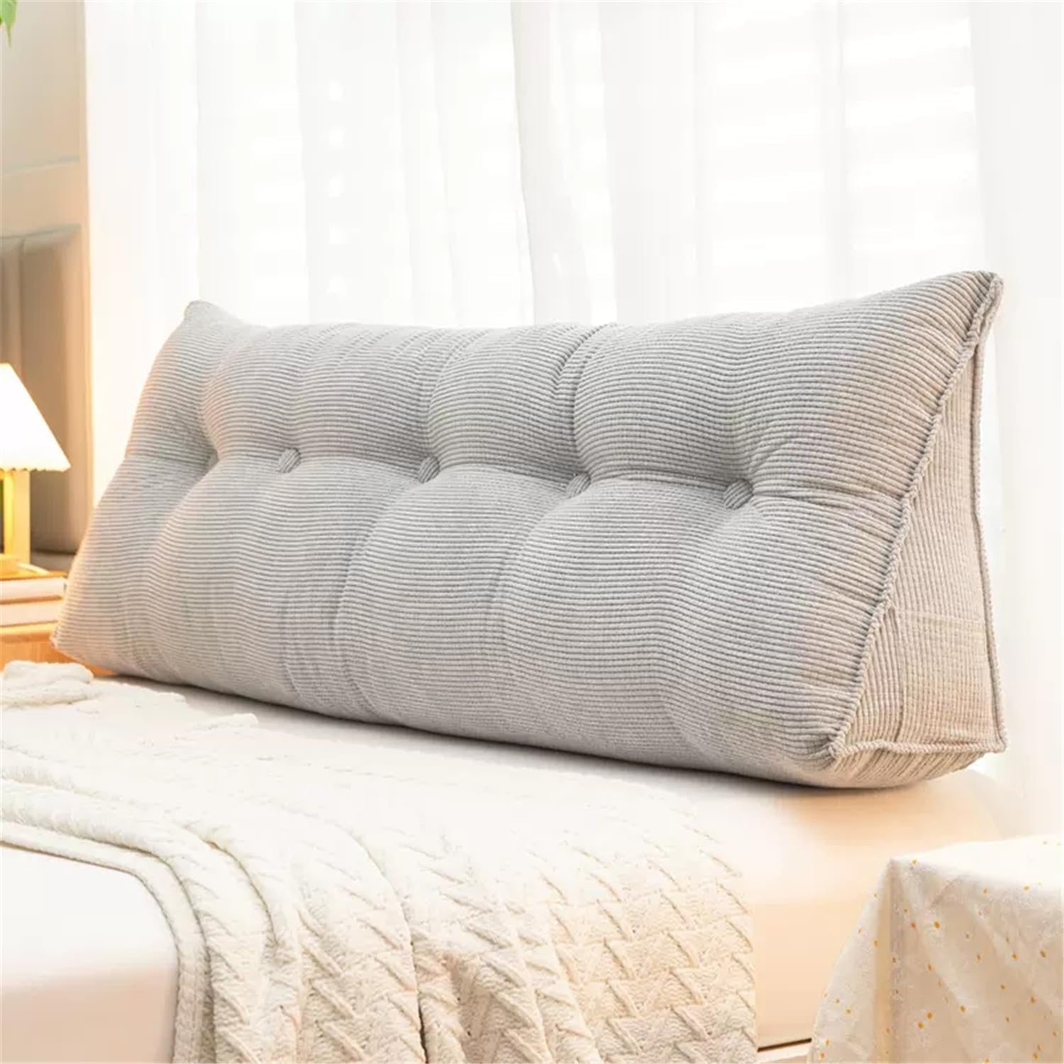 Oreiller Triangulaire En Velours De Tête De Lit - Coussin De Dossier Personnalisé - Tête De Lit King En Velours Côtelé - Tête De Lit Queen - Oreiller De Lit Long - France