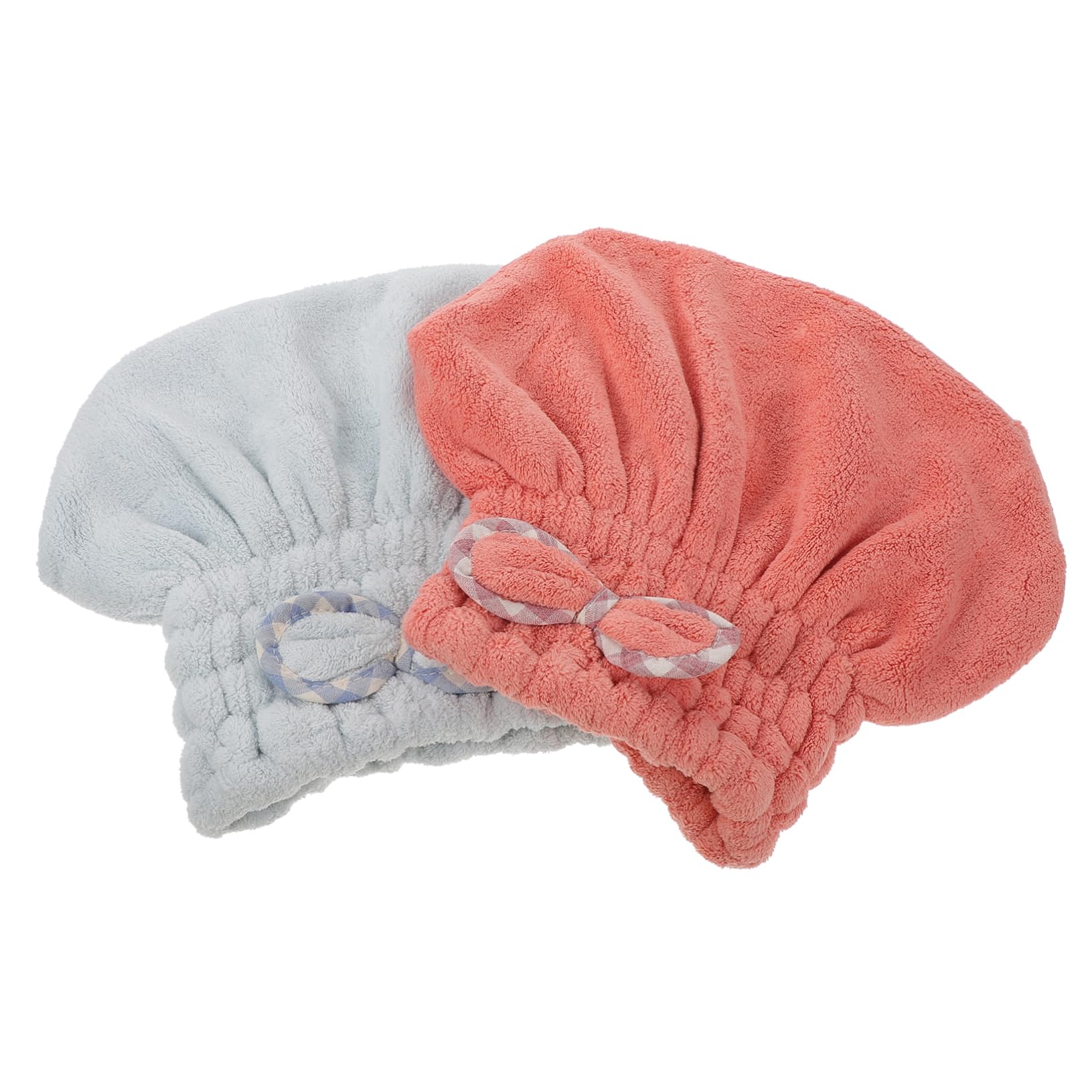Veemoon Cap Fleece Hair Drying Cap 2pcs for Fast Dry Hair Absorbent Bathing Hats Towel