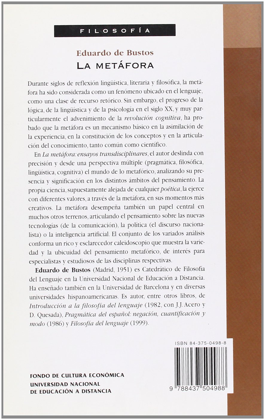 La Metáfora. Ensayos Transdisciplinares (Filosofia (fce))