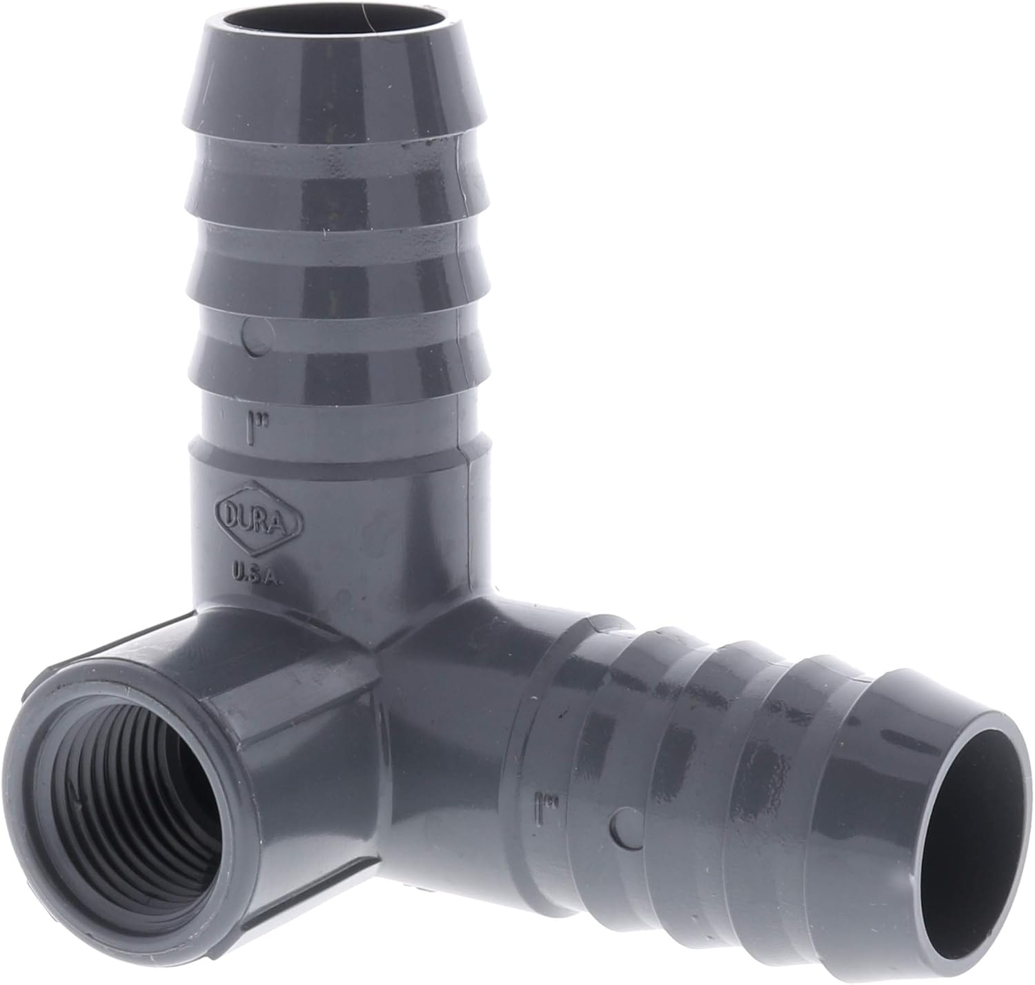 Dura 1 Barb Tubing x 1/2 FPT Side Outlet Elbow Adapter Fitting (Part 1414-130)