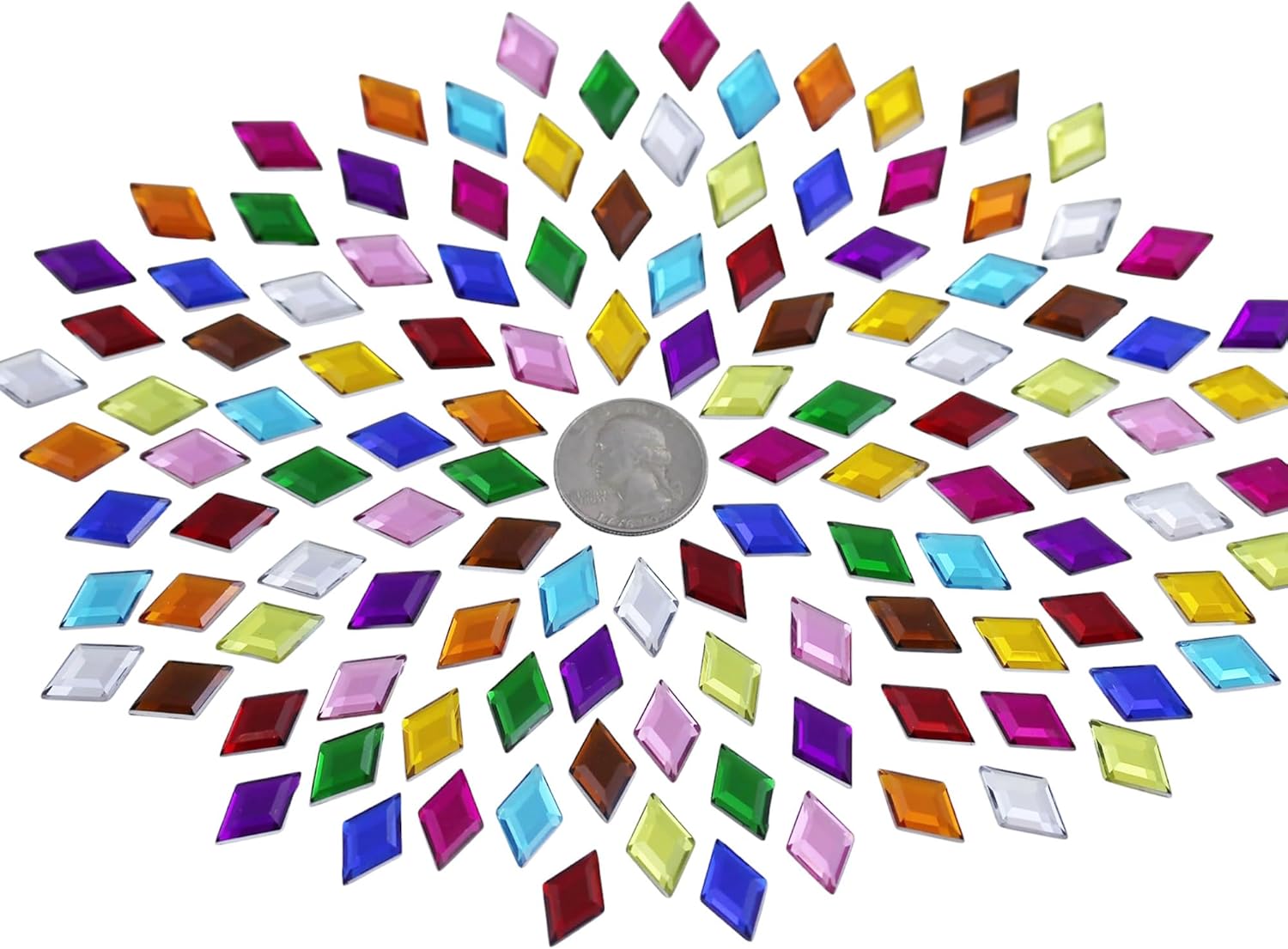 Allstarco 11x18mm Flat Back Diamond Acrylic Rhinestones Plastic Gems for Jewelry Making Costume Jewels Cosplay Embelishments - 120 Pieces (Assorted Colors)