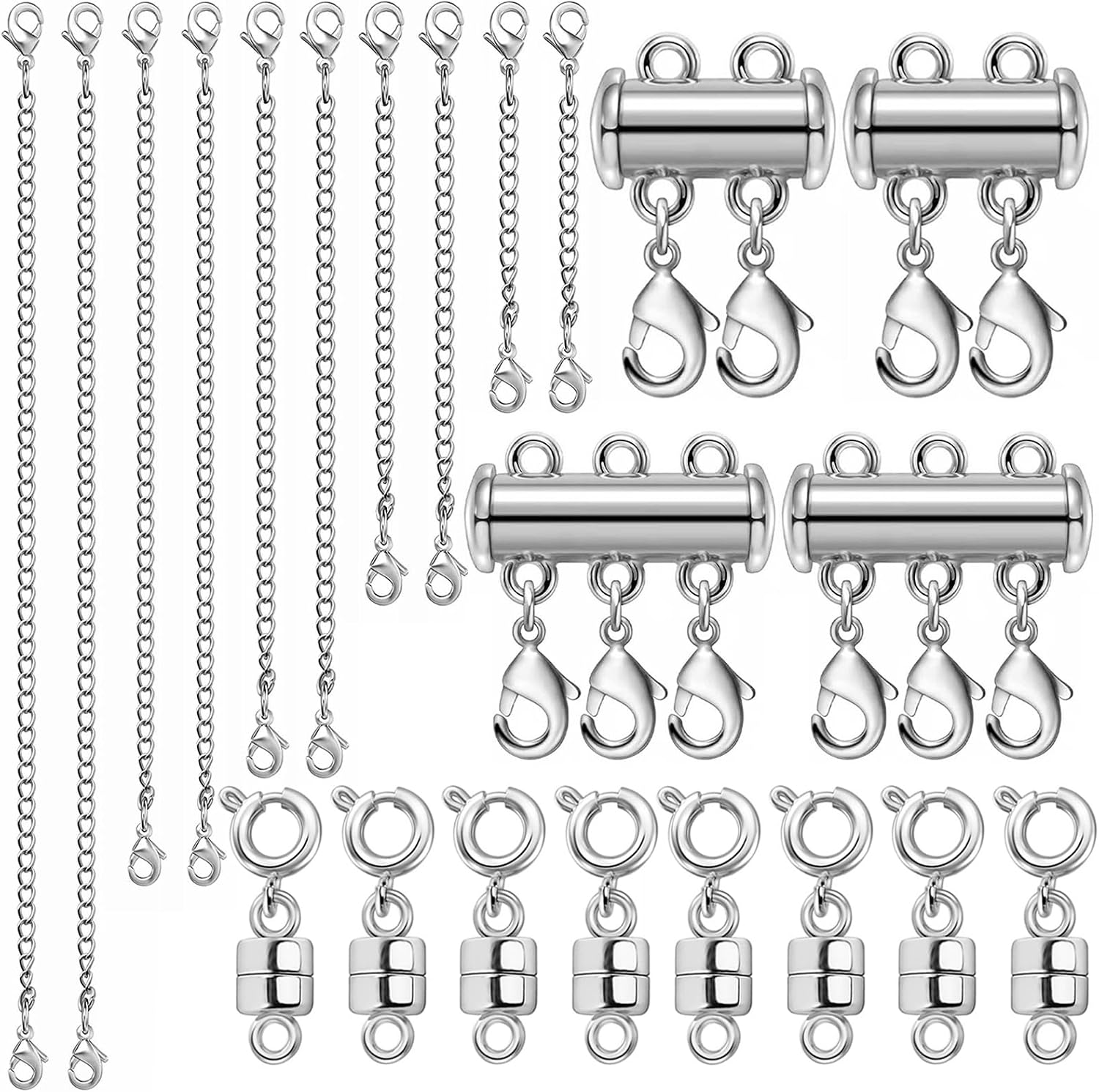 MKCYD Magnetic Jewelry Clasps for Necklace Extender and Layering, Multiple Styles Magnetic Clasps for Necklace Bracelet Anklet