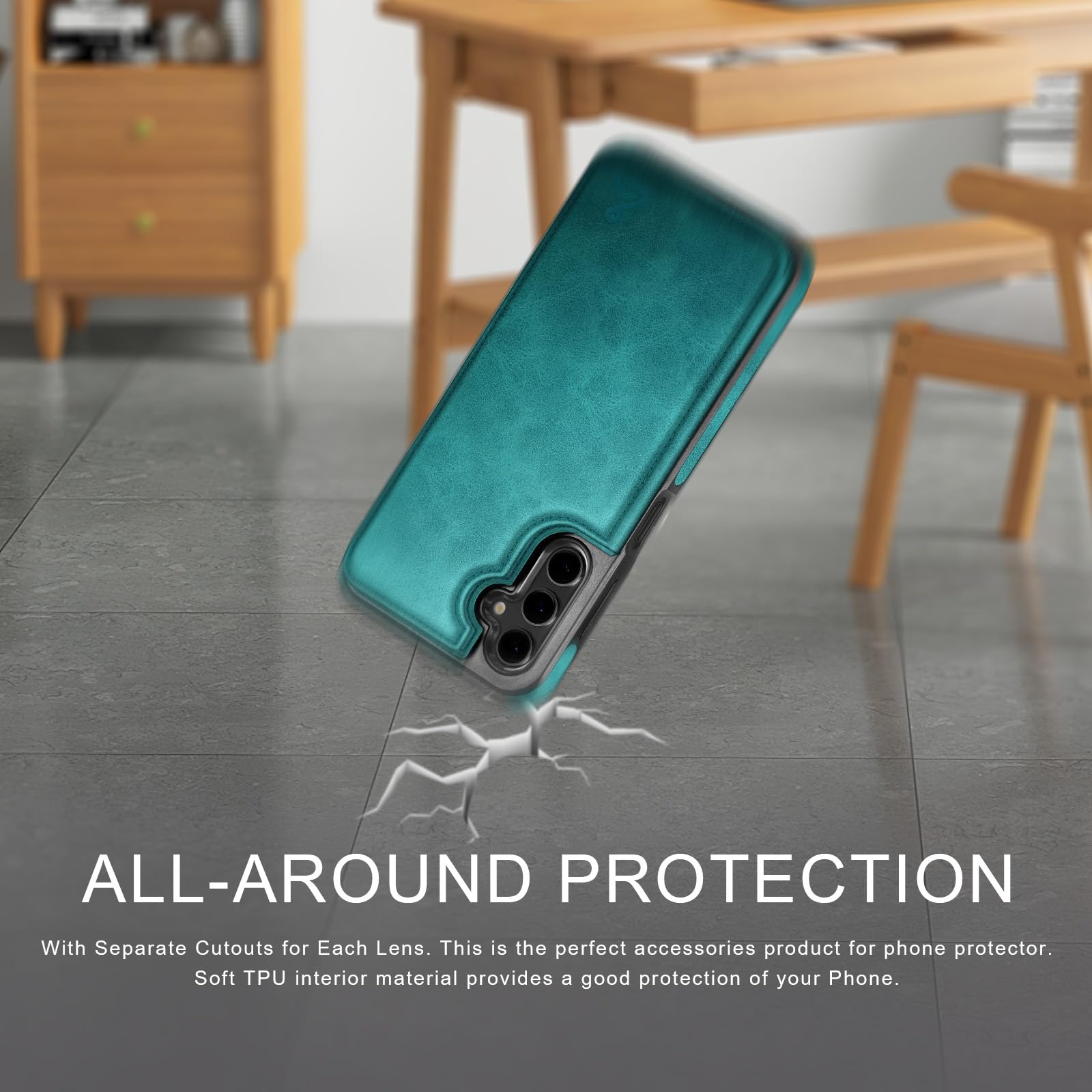 DJDUCK Funda tipo cartera diseñada para Samsung Galaxy S24 FE con tarjetero, [cubierta de cierre magnético] [protección de cuero con bloqueo RFID] a prueba de golpes para mujeres y hombres, fundas