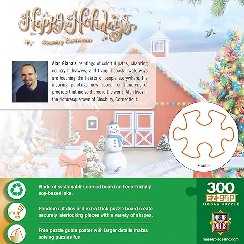 Miniatura 3 de MasterPieces Rompecabezas EZ Grip de 300 piezas, Navidad campestre, 18 x 24 pulgadas