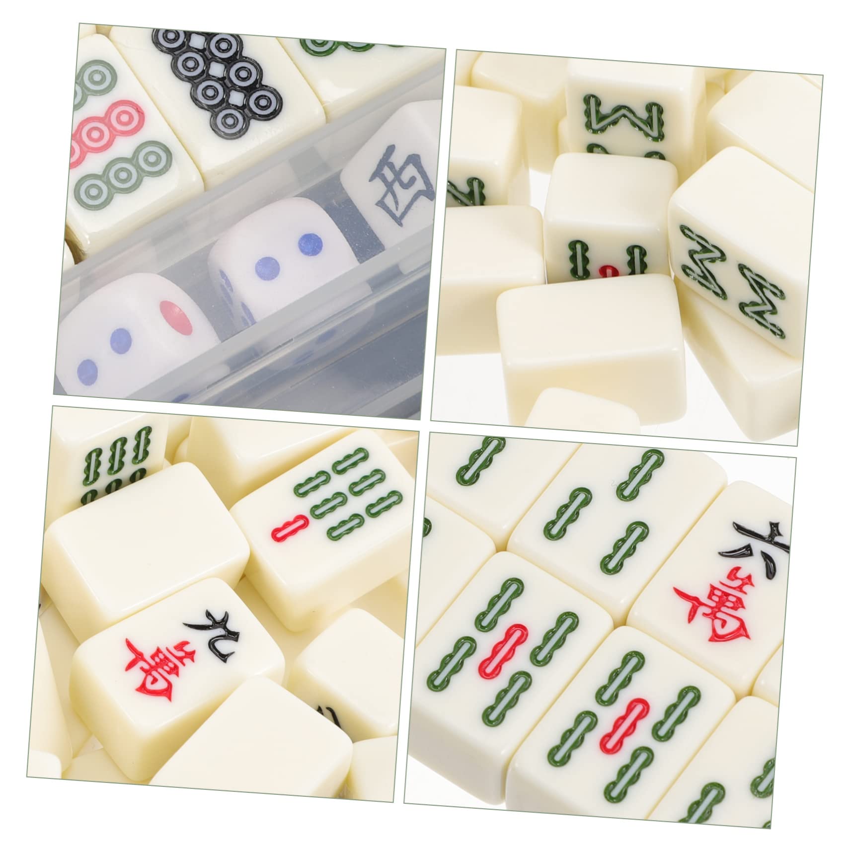 Mini Jeu de Mahjong Chinois 2,0cm en Acrylique, 1 Set Portable