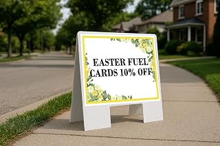 Easter Fuel Cards 10 Off Spring Flowers Citrus Eucalyptus A-Frame Double Sided 23x23 in. sign