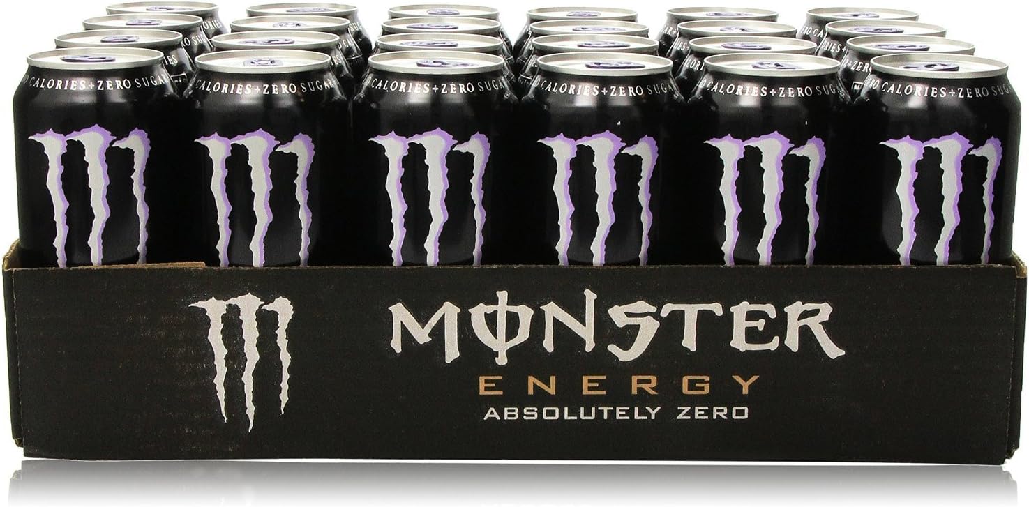 Monster Energy Absolutely Zero, Low Calorie Energy Drink, 16 Ounce | Pack of 24