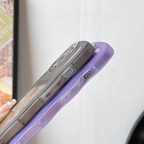 Miniatura 5 de Caseative Funda para iPhone 13 Pro, marco ondulado rizado de color sólido, transparente, suave, compatible con iPhone (blanco, iPhone 13 Pro)