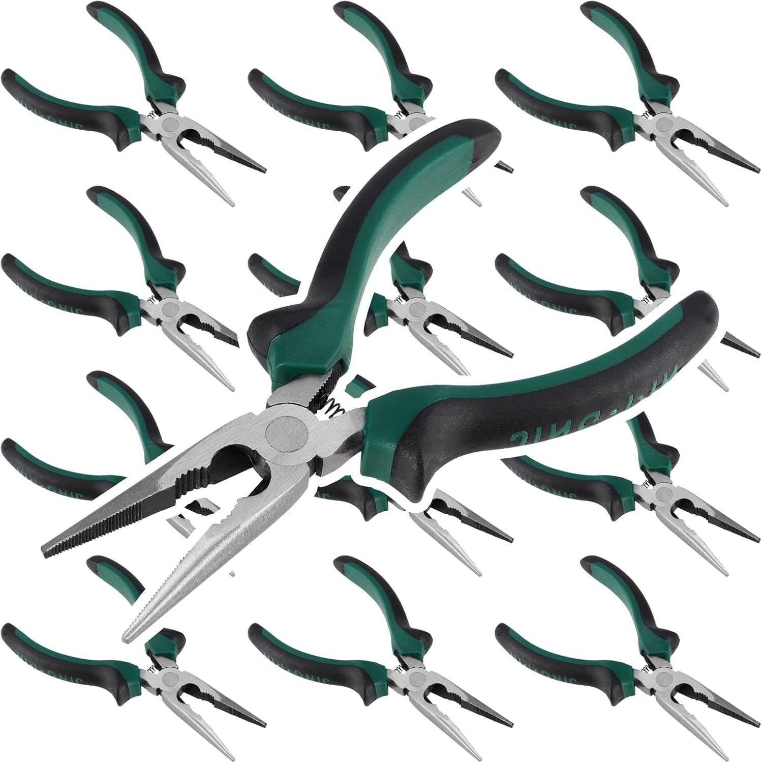 HOIGON 12 Pack 6 Inch Needle Nose Pliers, Spring Loaded Needle Nose Pliers with Wire Cutter and