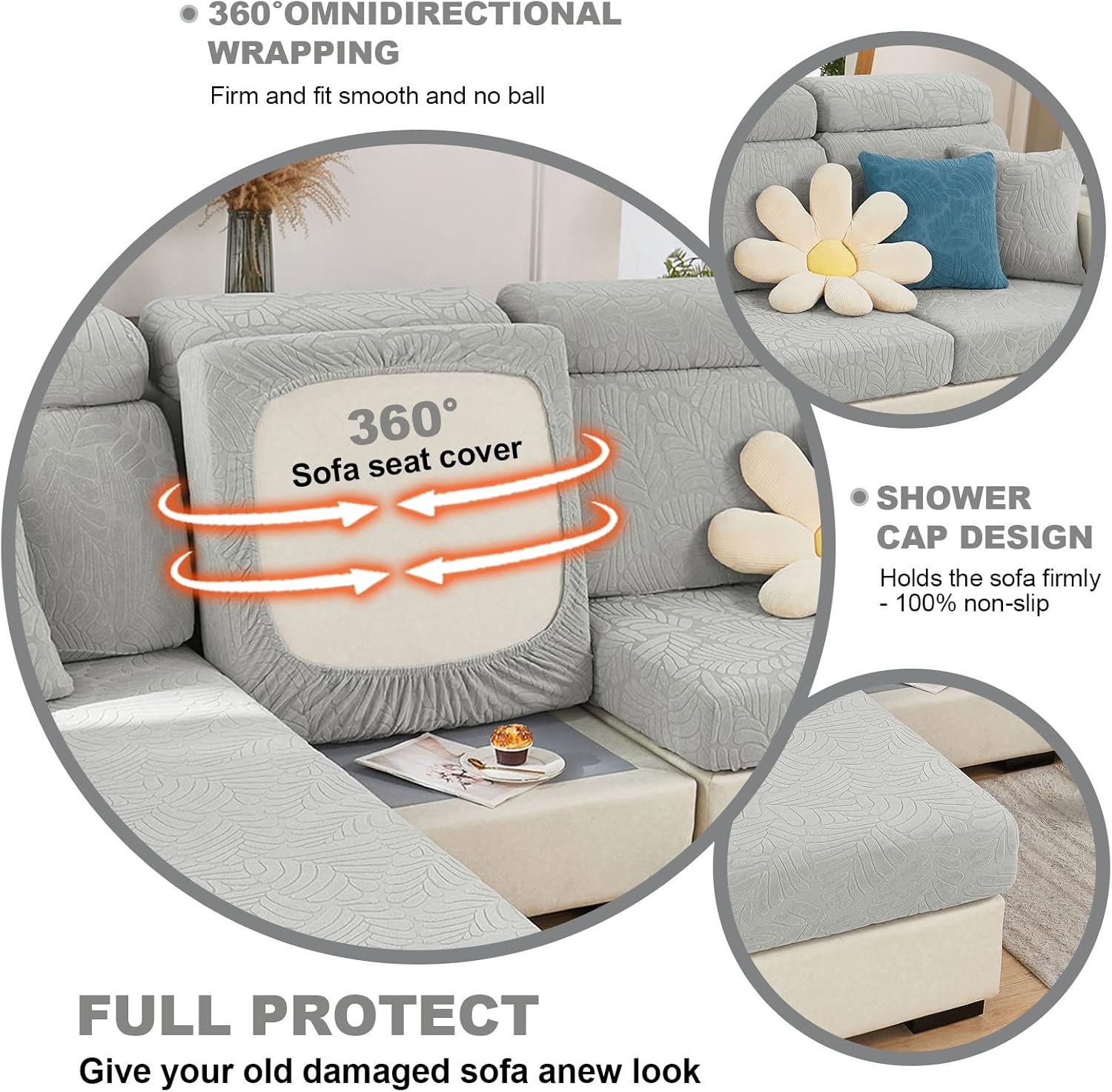 Beacon Pet Wear-Resistant Universal Sofa Cover,2024 New Stretch Magic Sofa Covers,Anti-Slip Sectional L Shape Couch Cushion Slipcover,Chaise Lounge Cover for Dogs Living Room