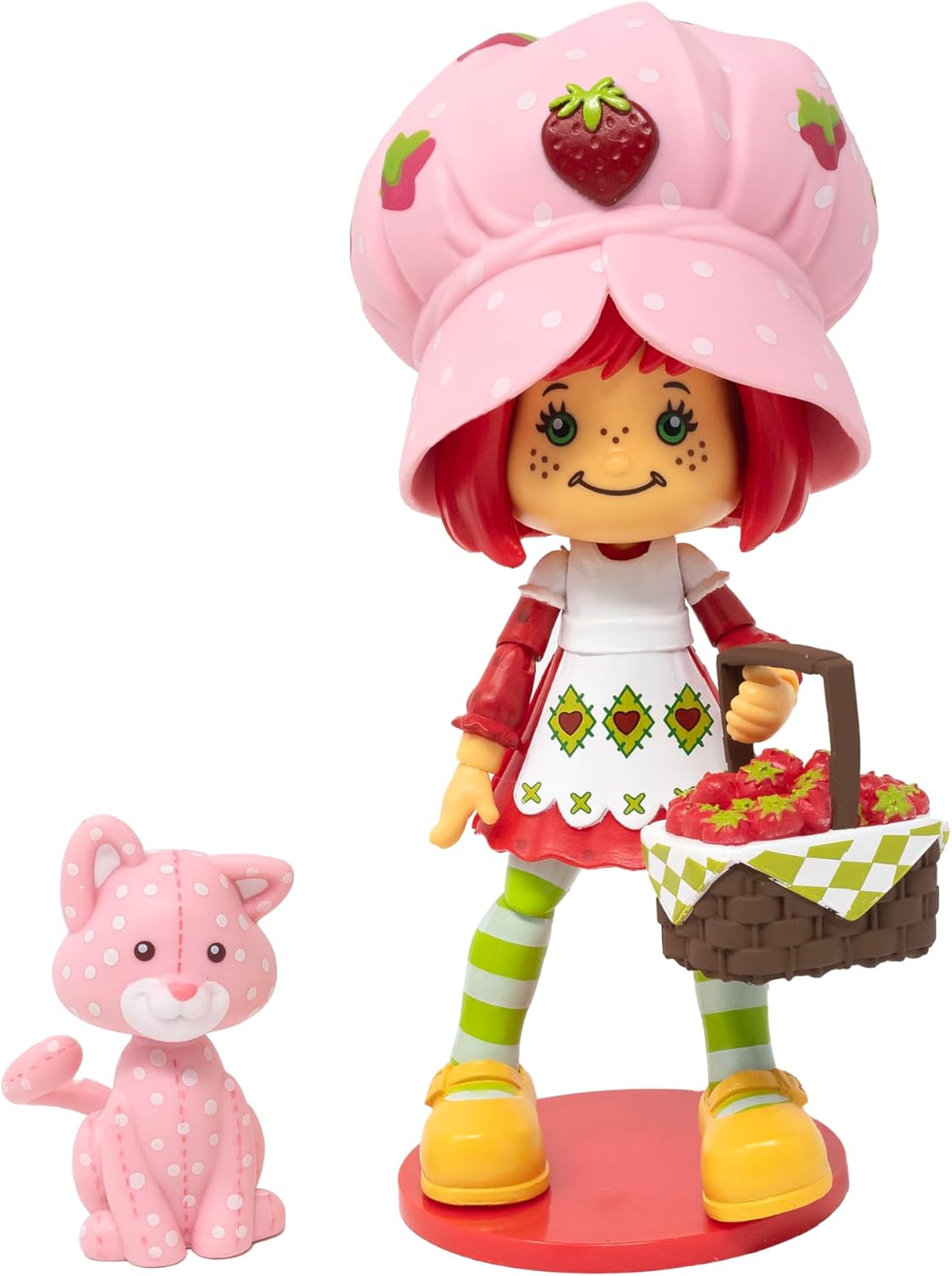 Boss Fight Studio Deluxe Strawberry Shortcake & Custard Kitten Collectible Action Figure – Highly Articulated Fruity Scented Figurine with Accessories, Interchangeable Parts, and Stand – 1:12