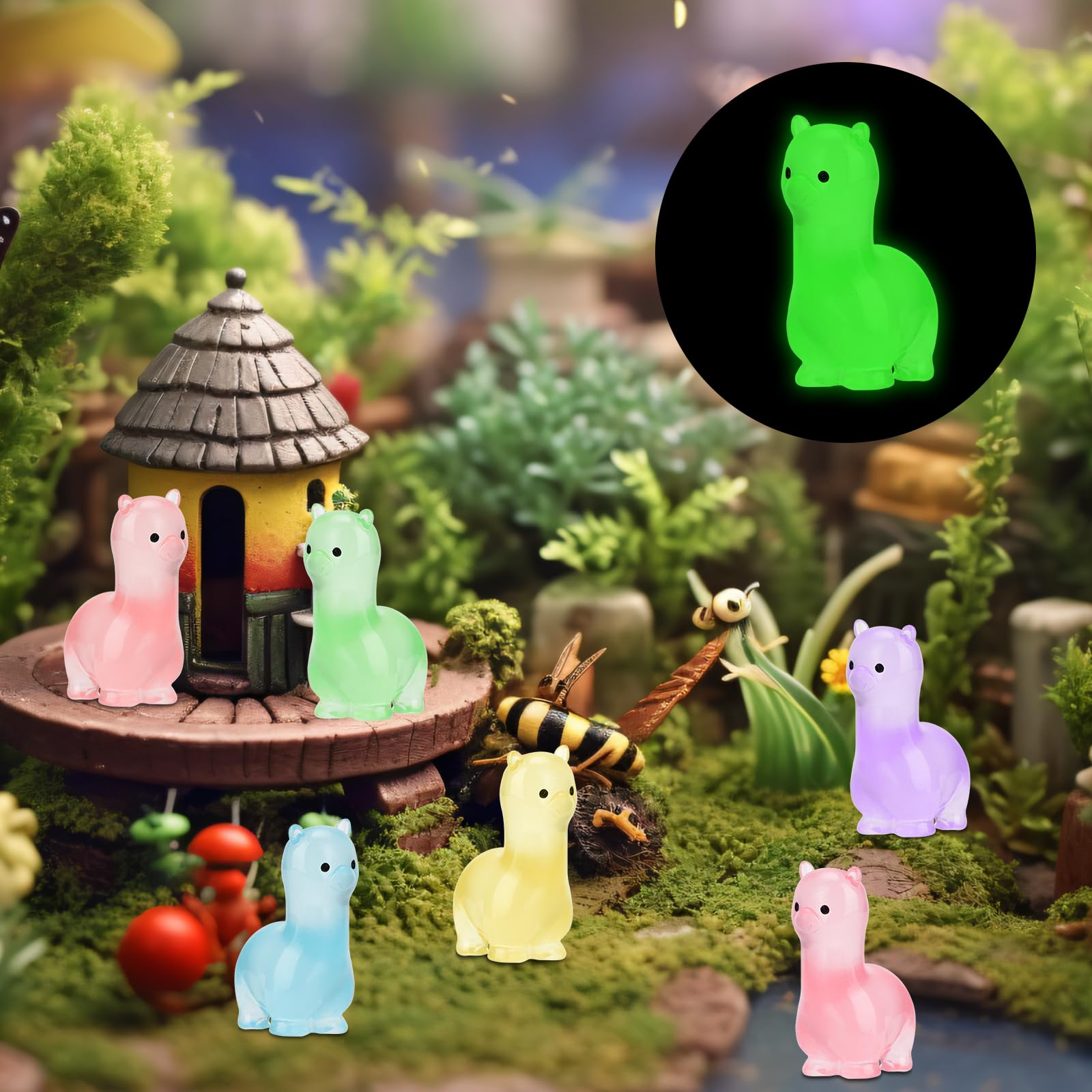 IETWATE 150 Stück Mini Figuren - Leuchtende Tiere Aus Harz Für Deko & Aquarien