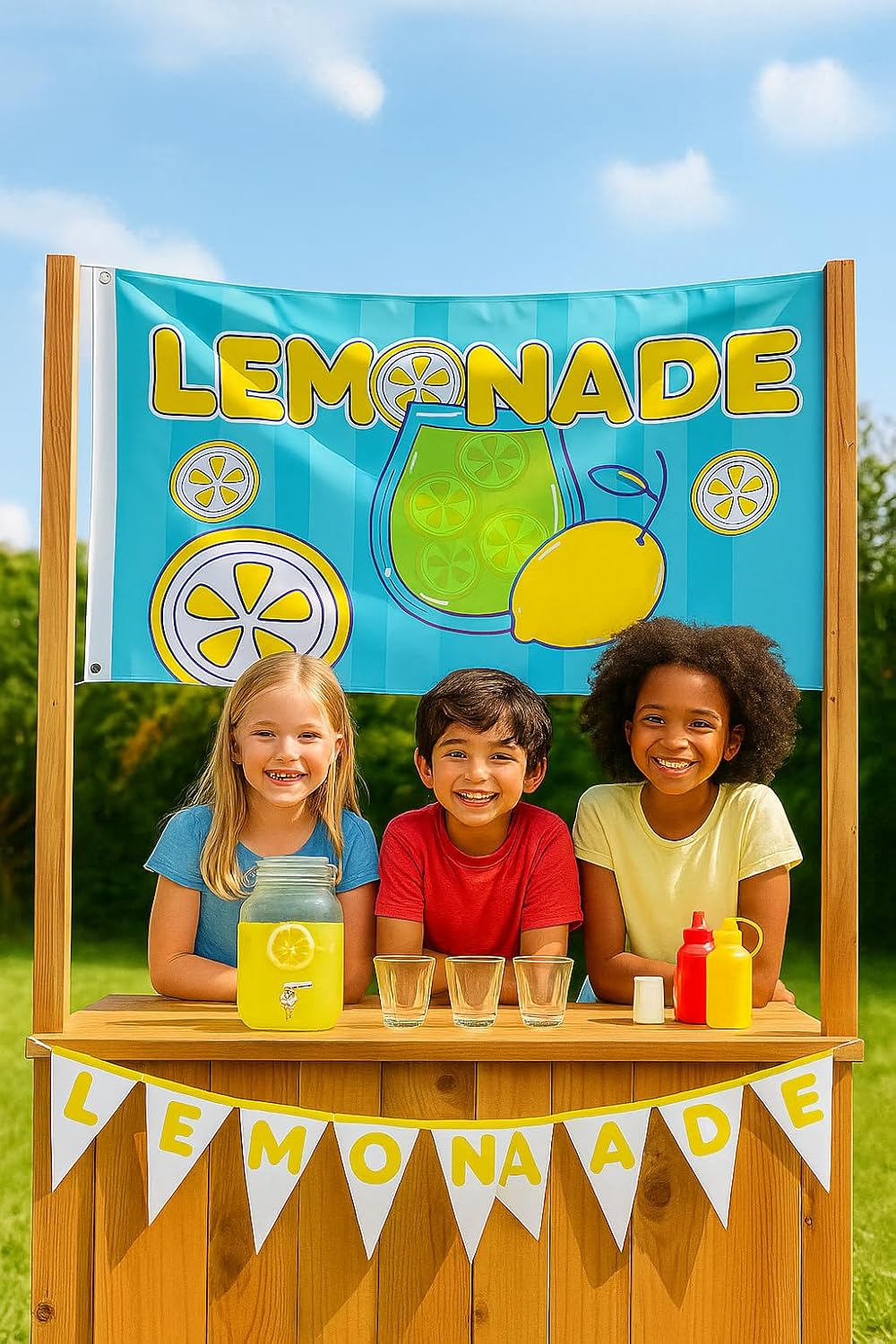 Lemonade Flag - Lemonade Banner - Lemonade Sign for Decorations, Business and House, Advertising, Indoor and Outdoor - 3x5 Flag Banner Polyester 100D with Brass Grommets