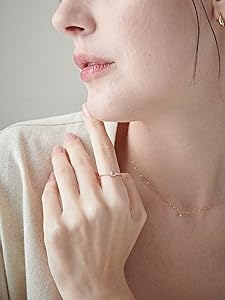 お*は様 ete エテ　ムーンストーン/ホワイトトパーズ リング「レイヤード」1 K10YG レイヤード ムーンストーン/ホワイトトパーズ リング（721182