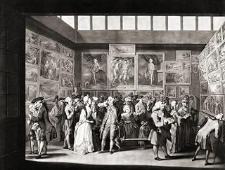 Satirical observation of visitors at a painting exhibition in the Royal Academy of Arts London 1771. After a 1772 engraving by English engraver Richard Earlom from a work by French artist Michel Vincent Brandoin. Poster Print by Ken Welsh (16 x 12)