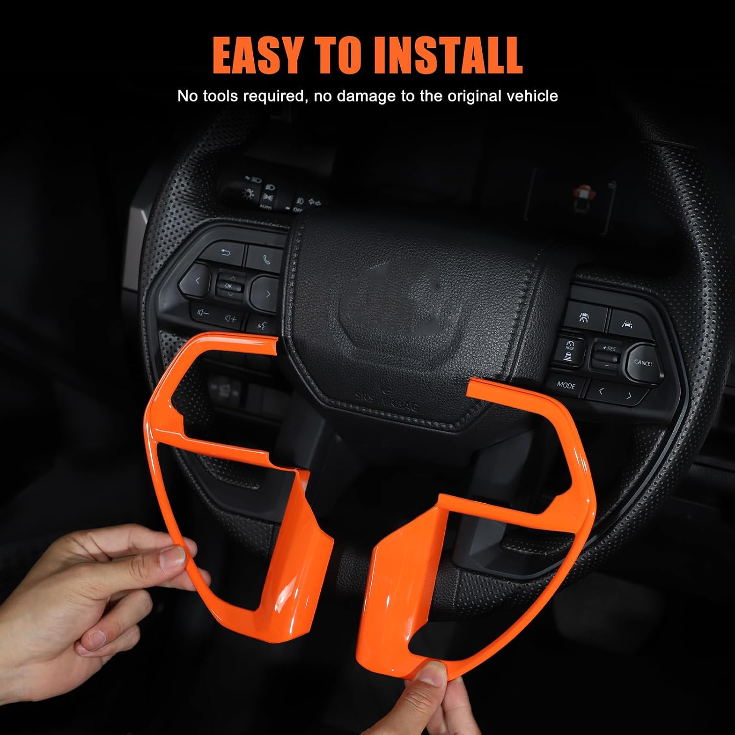 Dashboard Center Console Decorative Cover Trim Compatible with Toyota Tacoma 2024 2025 2026, Car Interior Decoration Accessories (Orange) image 4