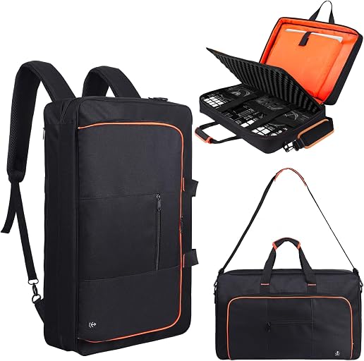 DJ Controller Case for DDJ-FLX4/ 200/400/SR2/REV1 Numark Party Mix 2/Mixtrack Platinum FX With Thick EVA Padding, Adjustable Shoulder Strap,Fits Up to 15.6" Laptops– Perfect for DJ and Music Producers