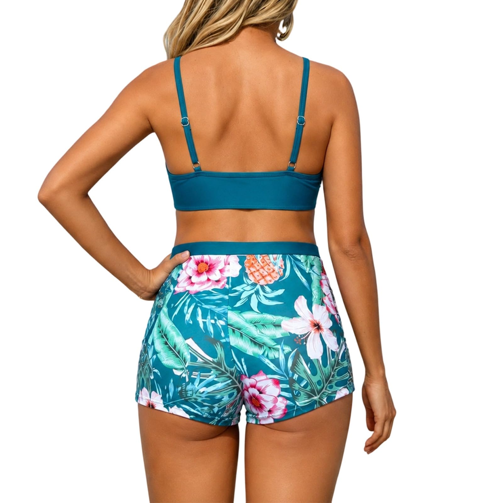 Generisch Élégant maillot de bain de maternité deux pièces avec protection abdominale haute et culotte courte pour la plage