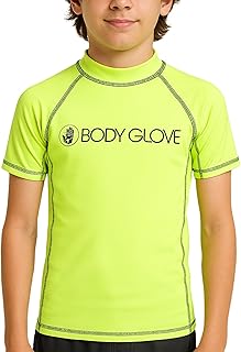 Camiseta de natación para niños, UPF 50+, secado rápido, protección solar, manga corta, para niños y niños (tallas: 5-14)