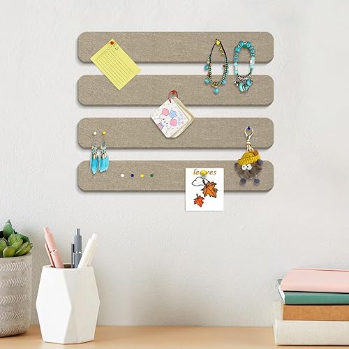 Miniatura 5 de Tiras de fieltro para tablón de anuncios, tablero de corcho para dormitorios, oficinas, decoración de pared del hogar, tiras autoadhesivas para