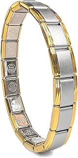 Customizable Bracelet-A luxury bracelet with a unique design, 9 mm wide, ranging from 18 rings to a 6-inch wrist size, with options for larger sizes and stainless steel interlocking rings to add a per