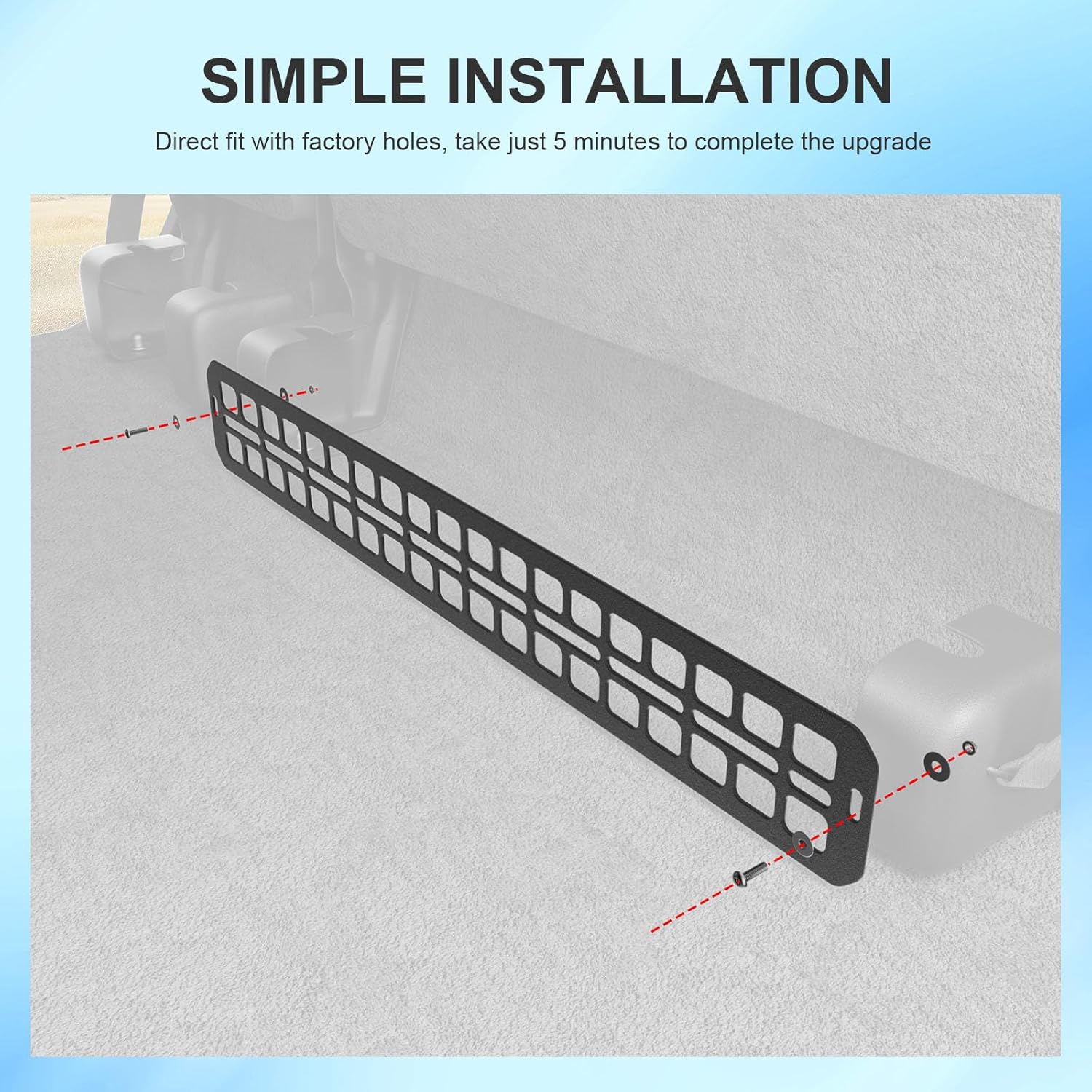 Seat Bottom Divider Panel Compatible with 2015-2025 Ford F150 Under Seat Organizers Molle Panel Replacement for 2015-2025 F-150 Accessories