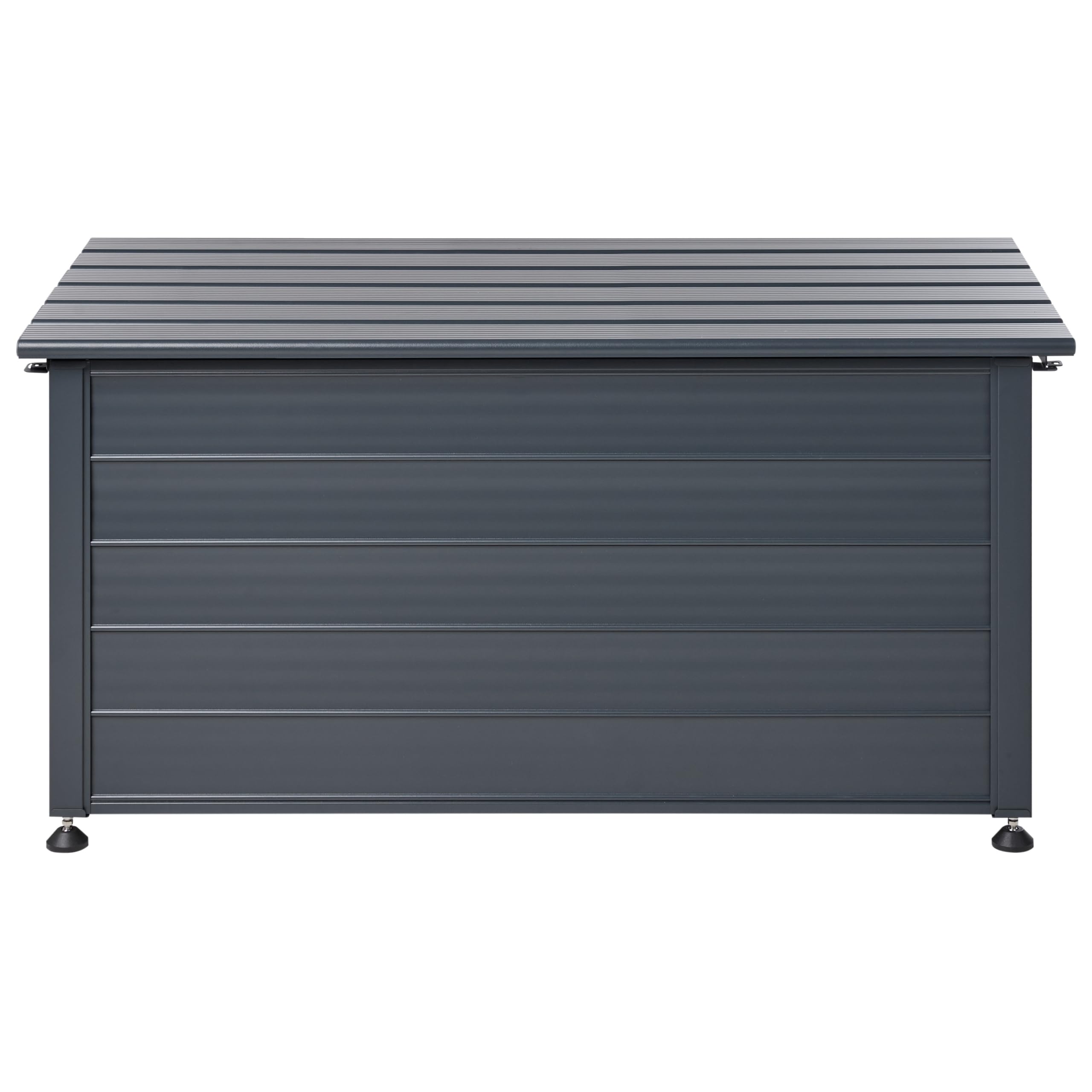 Beliani Coffre d'Extérieur de Rangement en Aluminium 123 x 60 cm Meuble de Jardin Gris Foncé Campalto