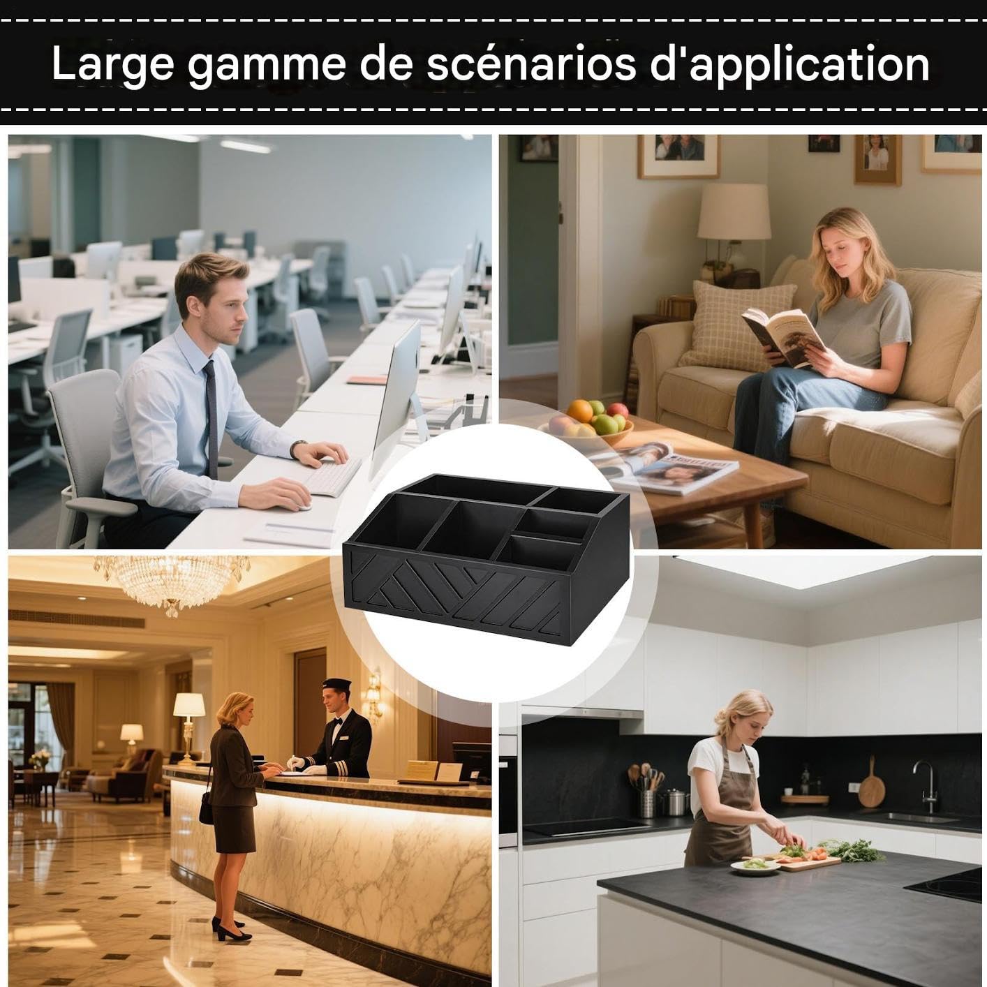 Générique Organisateur De Comptoir Pour Café | de Rangement en Bois pour Sirop,Boîte de Rangement Multifonction à Compartiments, Fournitures de Cuisine pour Maison