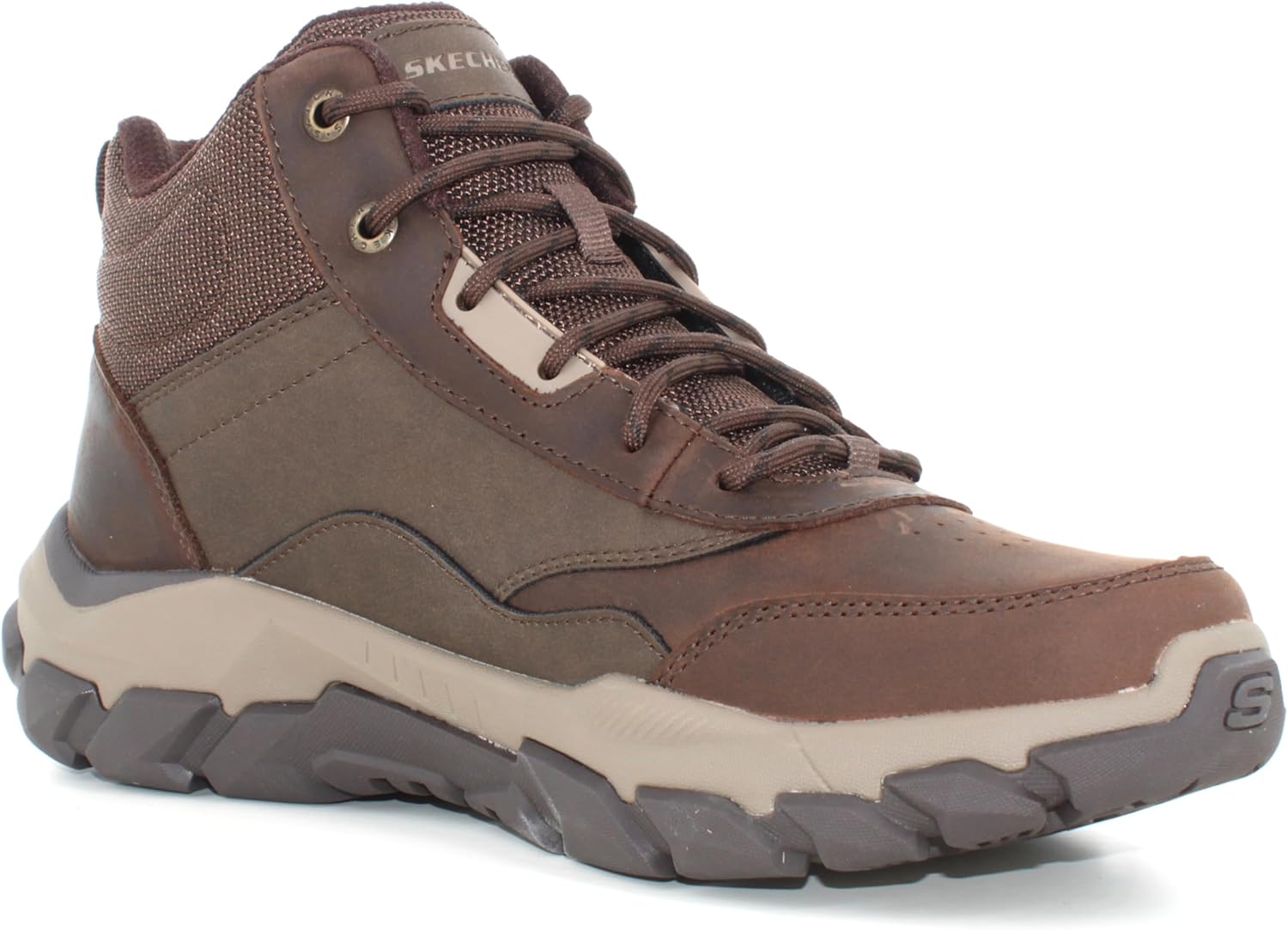 Skechers Men's USA Santoro - Hopkins Mid Top Leather Lace Up boot W/Mesh On Collar - Image 5