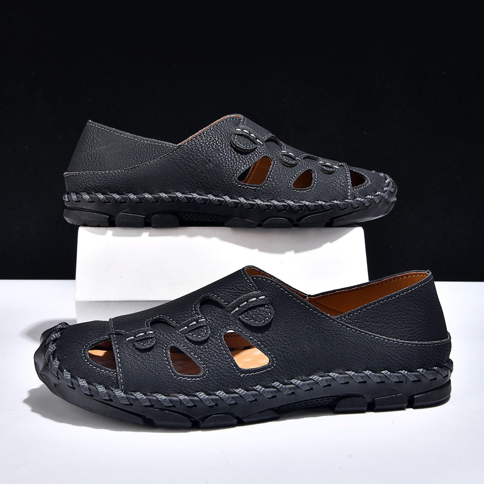 Sandalias Verano Hombre-Sandalias de verano con punta abierta, transpirables, informales, para caminar, ligeras, para la playa, cómodas para viajar.