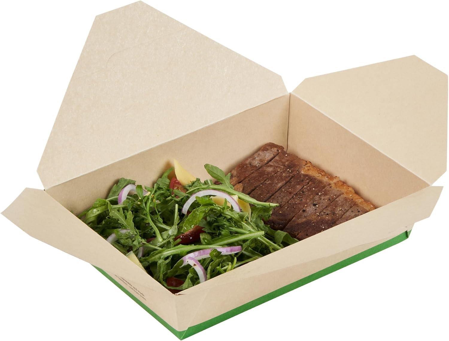Restaurantware-Sustain 49 Ounce Sturdy Paper Take Out Boxes, 200 Disposable Take Out Food Containers - With PLA lining, Compostable, Bamboo Paper Containers, Built-In Tab-Lock Cover, Greaseproof