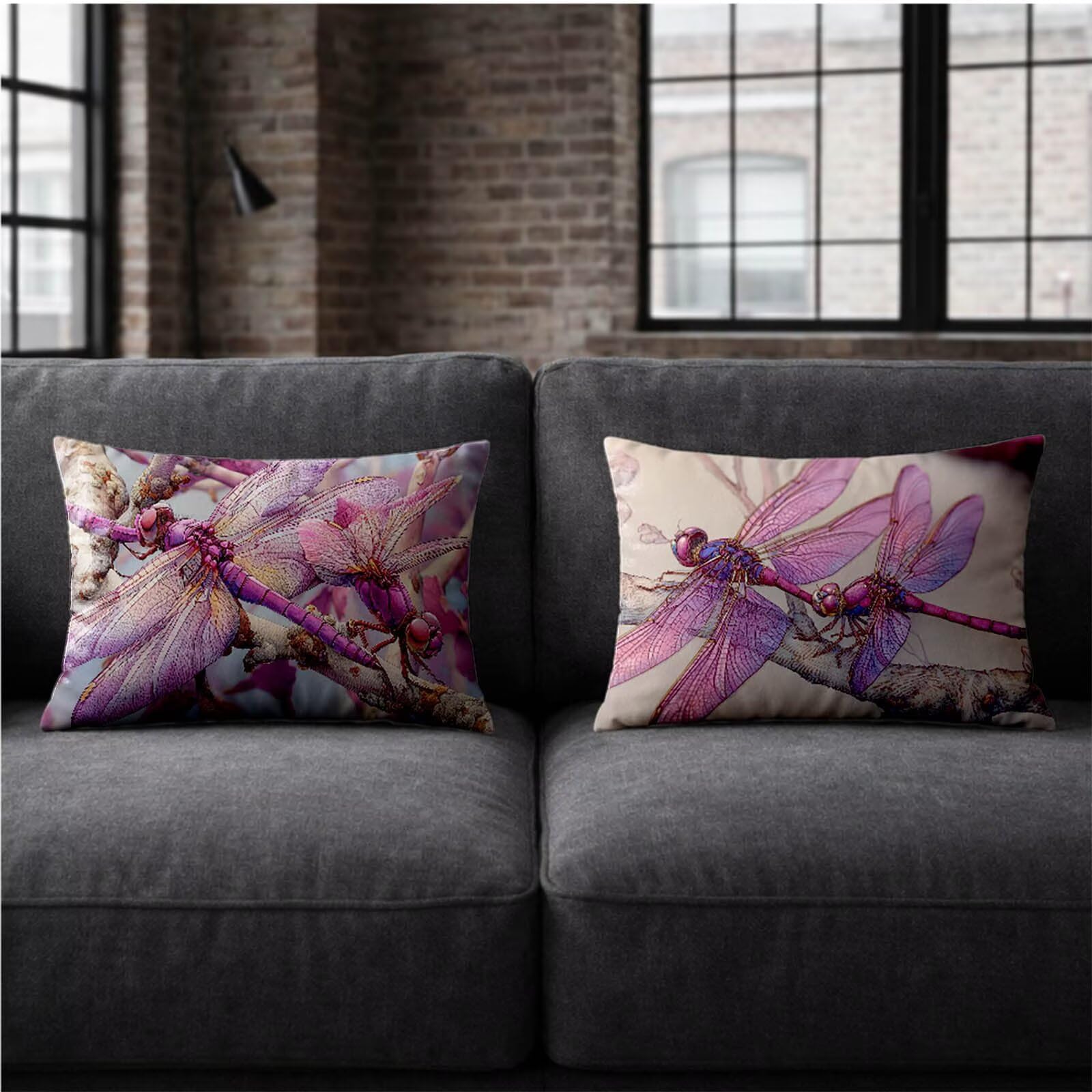 Spring Throw Pillow Cases 12x20 in 2 Pack, Tree Cushions Covers 12x20 in, Pillow Cases with Double-Sided Printing and Invisible Zipper for Sofa Bed Bench Spring Home Decor Gifts for Women JBZT-6948