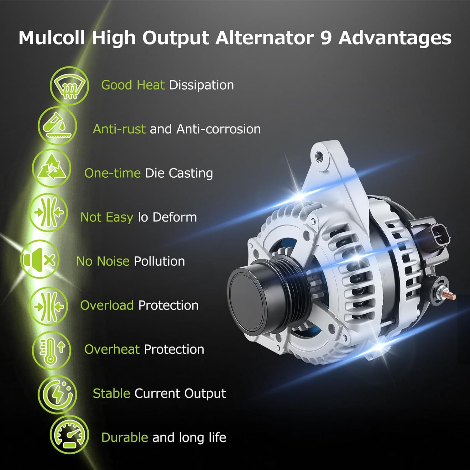 11516 Alternator Compatible for Toyota Camry 2.5L 2010 2011 12V 100AMP CW 4-Pulley Grooves High Output Alternator Replaces# 27060-0V060-84 104210-2650 27060-0V060