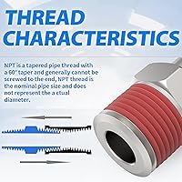 Vista 6 de ChillWaves Enchufe de aire estilo T automotriz, enchufes neumáticos macho NPT de 1/2 pulgada, accesorios para compresores de aire (paquete de 5)