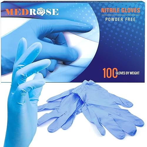 MedRose - Guantes pequeños de nitrilo  100 guantes desechables sin látex  sin polvo, guantes sin látex, guantes para examen médico