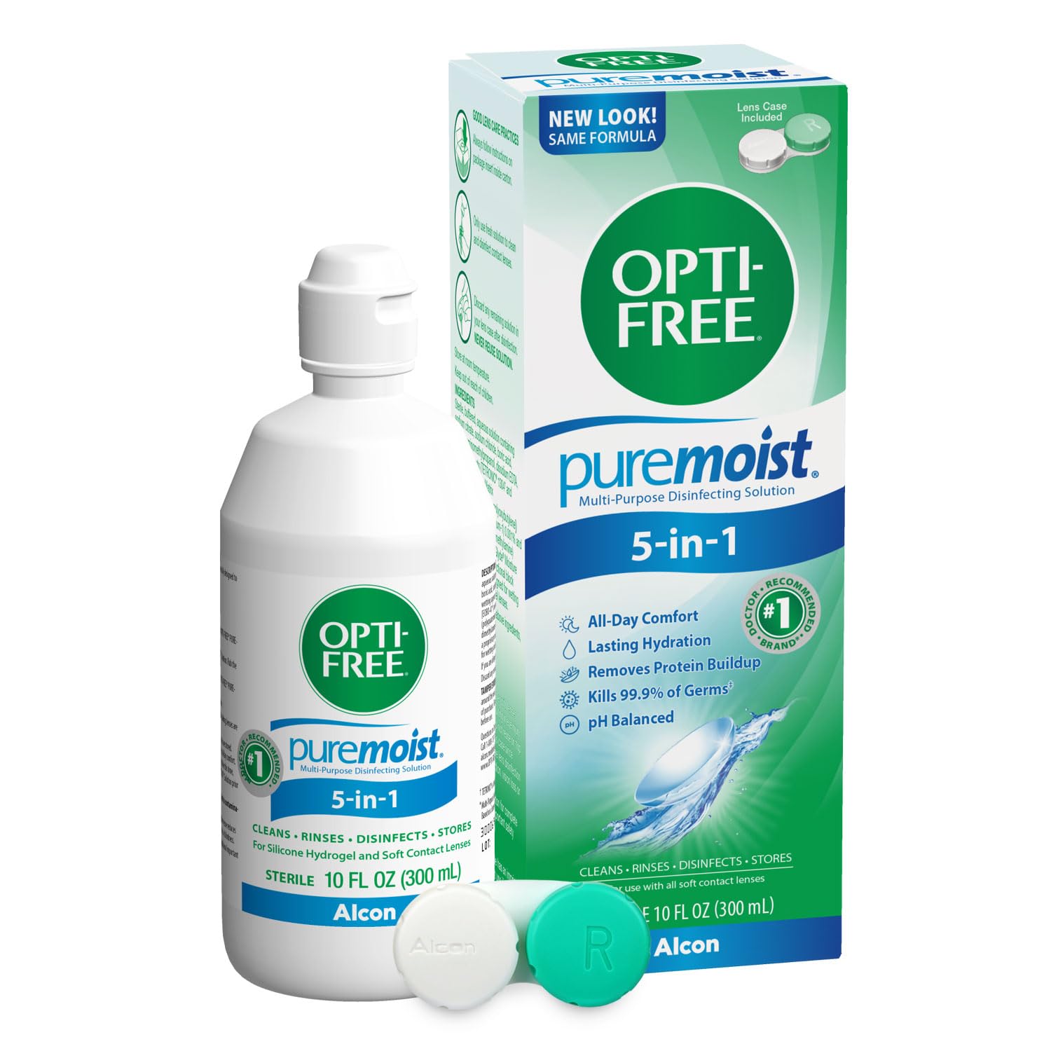 OPTI-FREEPuremoist Multi-Purpose Disinfecting Solution with Lens Case, 10-Ounces
