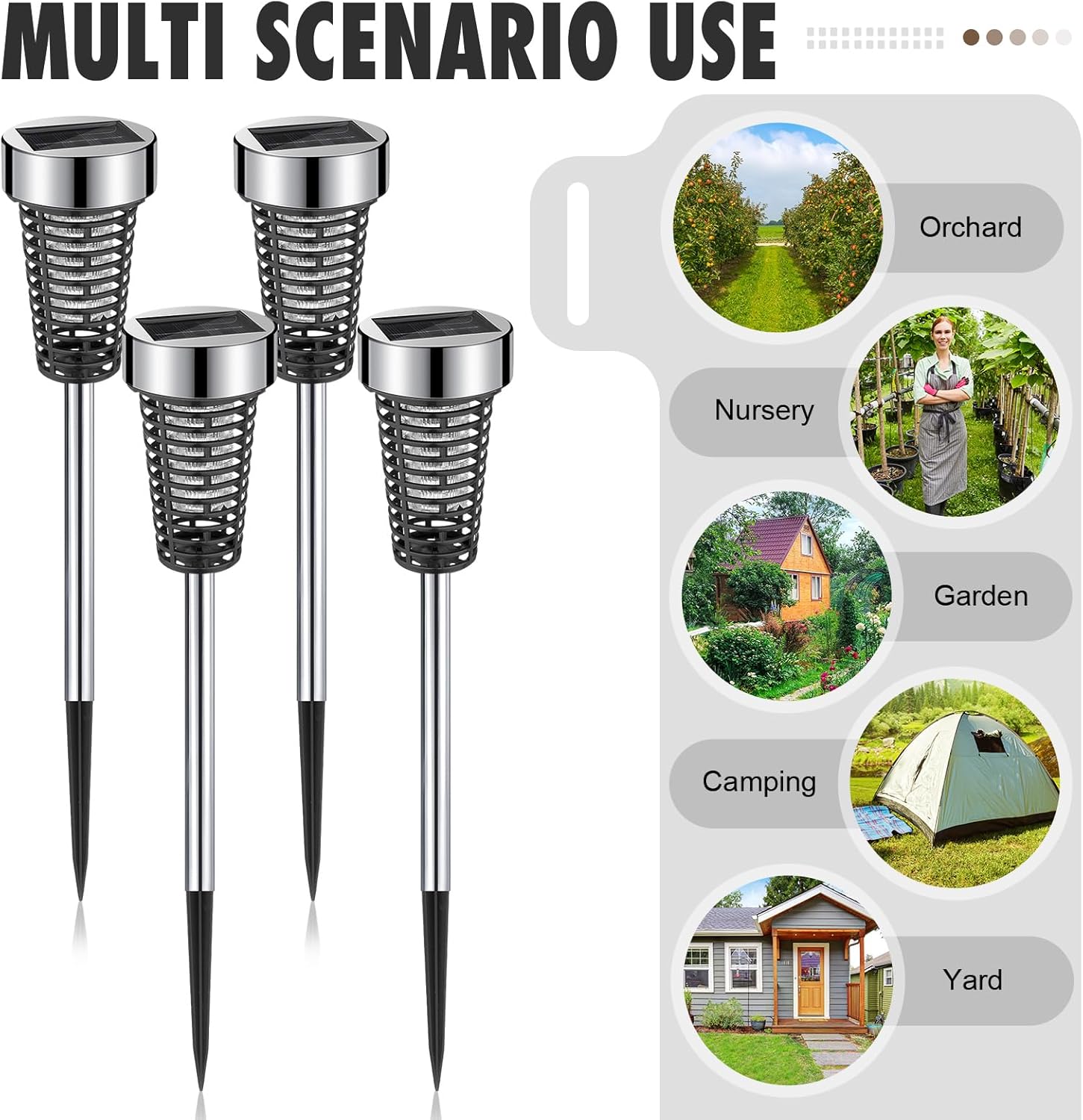 Qualirey 4 Pack Solar Bug Zapper Mosquito for Outdoor Waterproof LED Light Outside Mosquito Repellent Killer Bug Zapper for Indoor Outdoor Patio Yard