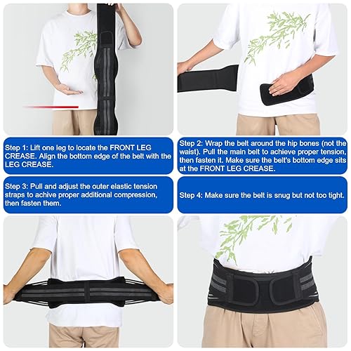 Miniatura 9 de Cinturón SI antideslizante para mujeres y hombres, soporte de cadera sacroilíaco ajustable con dos almohadillas para disfunción de las