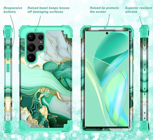 Miniatura 6 de Hocase Para Galaxy S23 Ultra Caso, A Prueba De Golpes De Plástico Duro+Goma De Silicona Suave Carcasa Protectora Híbrida De Doble Capa Para Samsung