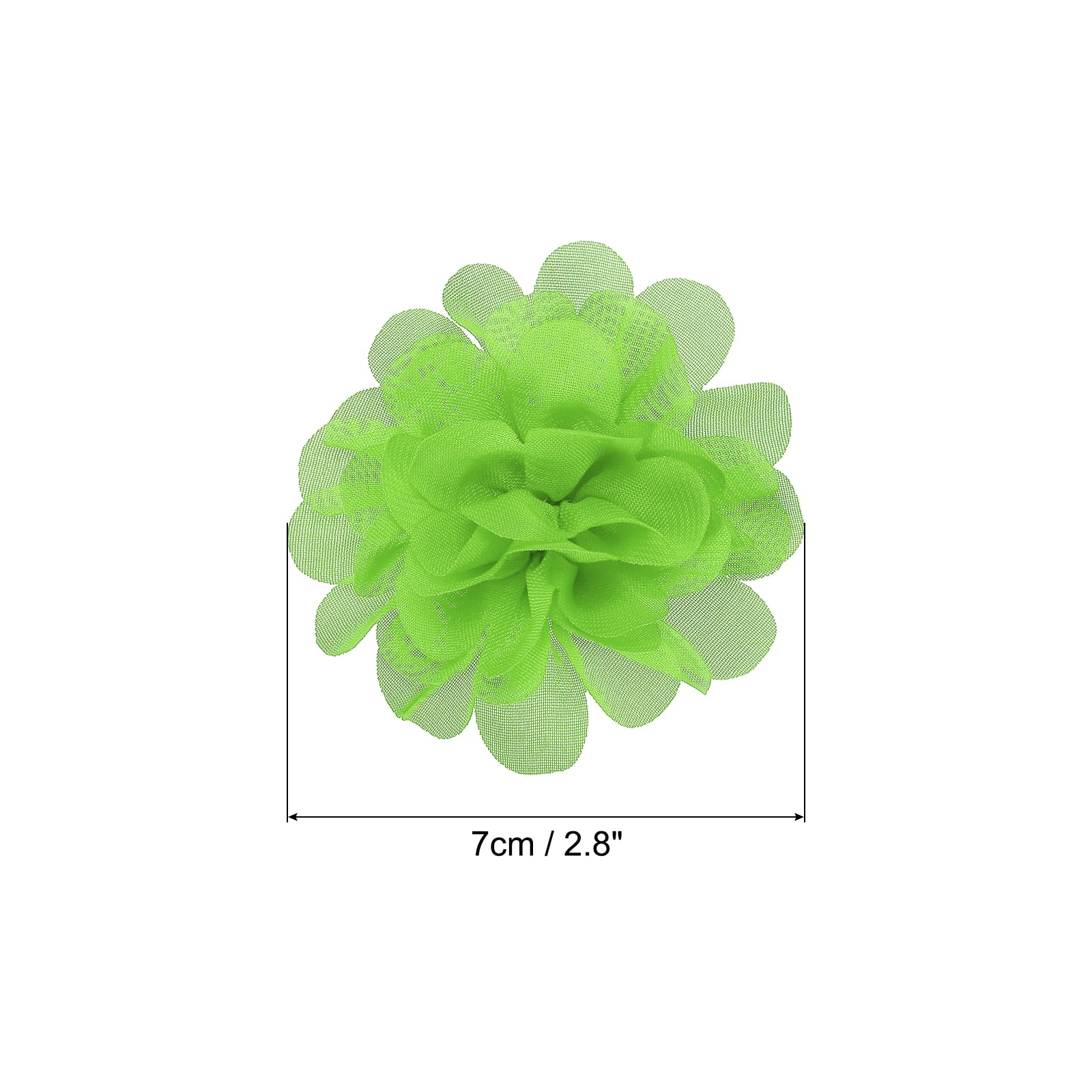 PATIKIL 2,8 Chiffon Fiori, 10pz Rete Tessuto Fiori Cucito Tessuto Applique Fascia Abbellimenti per Fai-da-te Lavorazione Matrimonio Decorazioni, Salmone