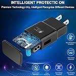 Chargeur mural de type C rapide adaptatif pour Samsung Galaxy S22 S21 Ultra S20 FE S9 S8 Plus S10 S10e A17 A16 A36 A51 Remarque 8 9 10, 2 Adaptateur de charge pour paquets + paquet de 2 5 FT USB-C Câbles