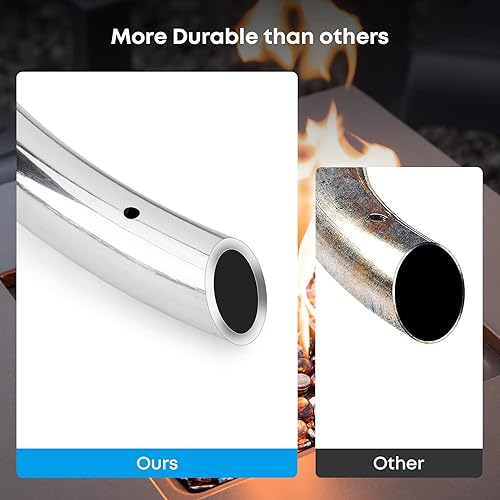 Miniatura 4 de Stanbroil Anillo redondo de 6 pulgadas para fogata de gas natural y propano - Quemador de hoguera de acero inoxidable 304 para interiores y